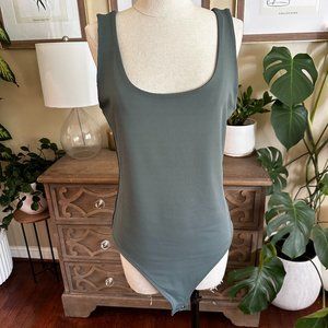 Express Sage Green Tank Body Contour Bodysuit - Large
